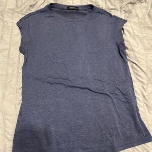 Soft Surroundings Heathered Blue Muscle Tee